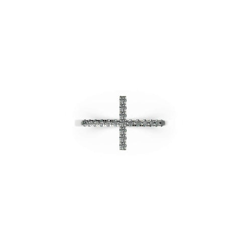 Gesegnet | 925er Sterlingsilber | CZ-Diamant-Kreuzring
